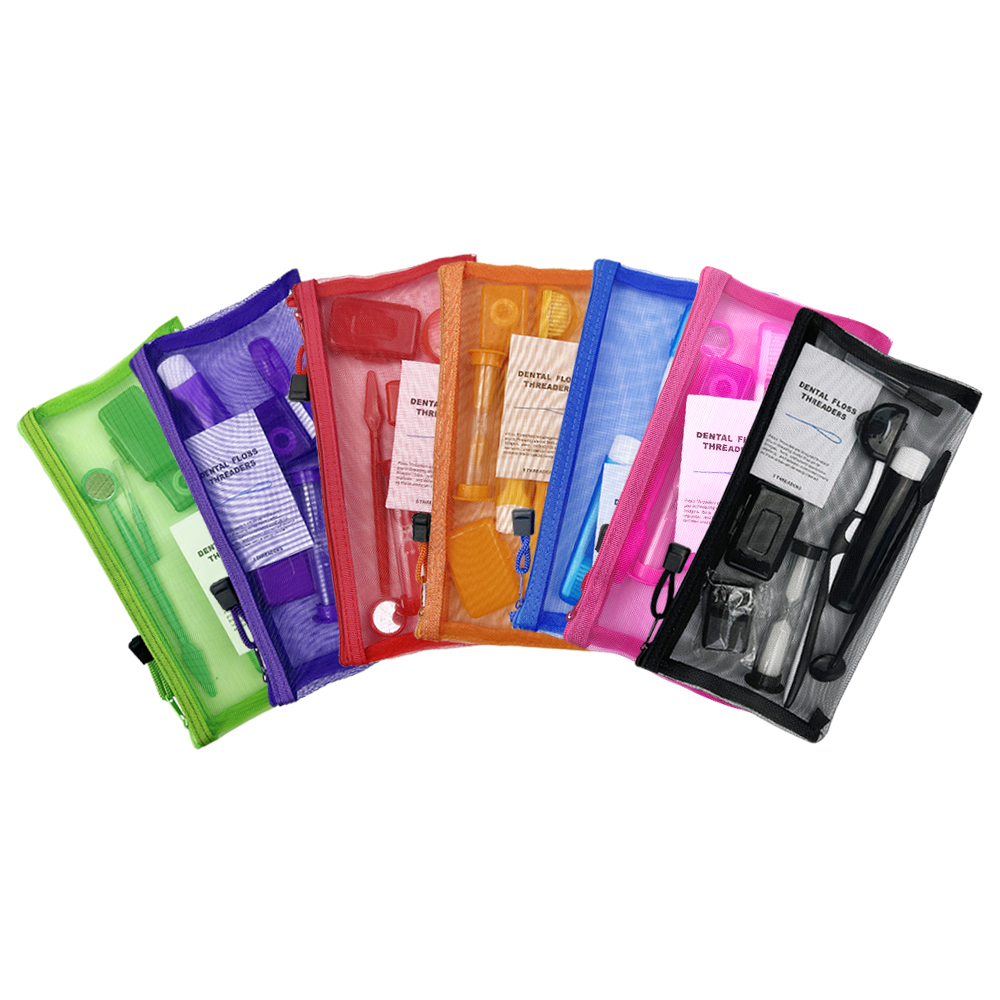 Teeth Whitening Brush - 8 ピース/セット矯正歯科ケアブラシキット歯クリーニングブレース歯ブラシ歯間ブラシフロス糸ワックストラベルキット