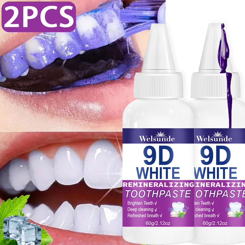Remineralizing Toothpaste - 2個入りホワイトニング歯磨き粉、ディープクリーニング＆明るい笑顔のために、紫色の再石灰化ハイドロキシアパタイト歯磨き粉、ミントの爽やかな息を伴うヨーロッパ製フォーミュラ、歯茎に優しい、トラベルサイズ60g*2、女性と男性に最適な口腔衛生ギフト、国内倉庫より発送