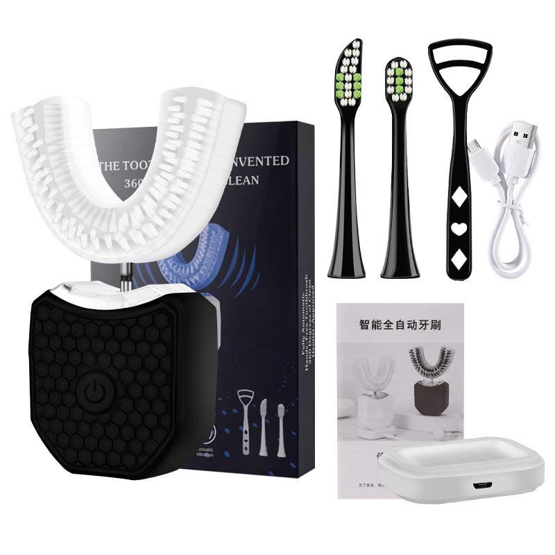Teeth Whitening Toothbrush - U字型歯ブラシ ワイヤレス電動大人用音波歯ブラシ ポータブル360 ° 口腔クリーナー舌クリーナー