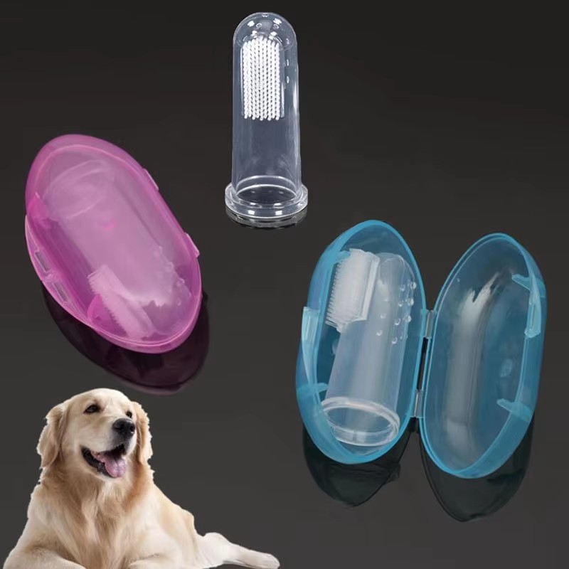 Teeth Whitening Brush - ソフトシリコーンペット指歯ブラシ犬猫用歯クリーニングブラシ口臭歯石除去グルーミングデンタルケアアクセサリー