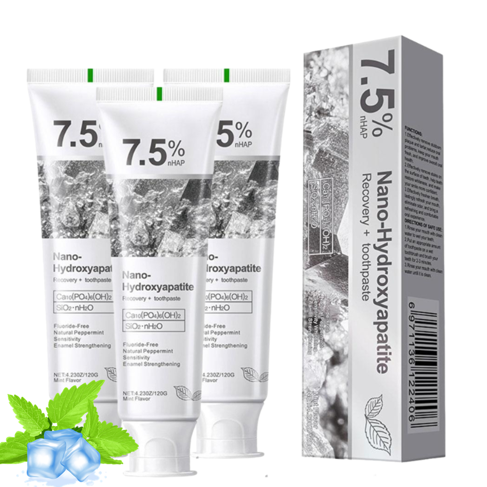 Remineralizing Toothpaste - 7.5%ナノハイドロキシアパタイト配合歯磨き粉、ホワイトニング、優しいミントの香り、息の爽快効果、強力な汚れ除去、オーラルケア、120g