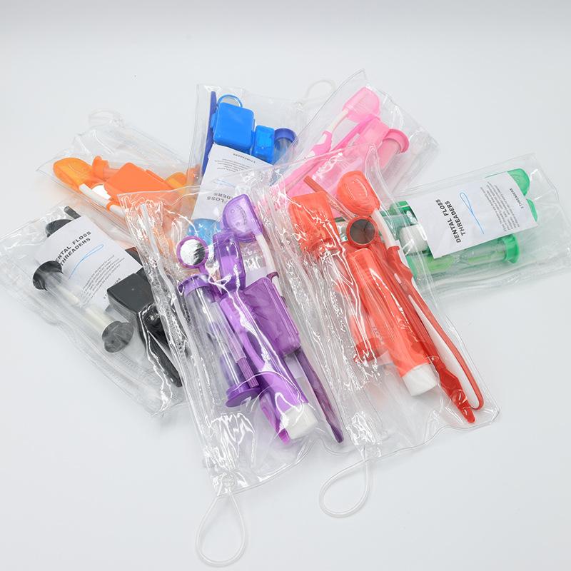 Teeth Whitening Brush - オーラルケアキット 歯科矯正器具クリーニングキット ポータブルトラベル患者用矯正歯ブラシ ワックスフロス 歯間ブラシ 歯の矯正