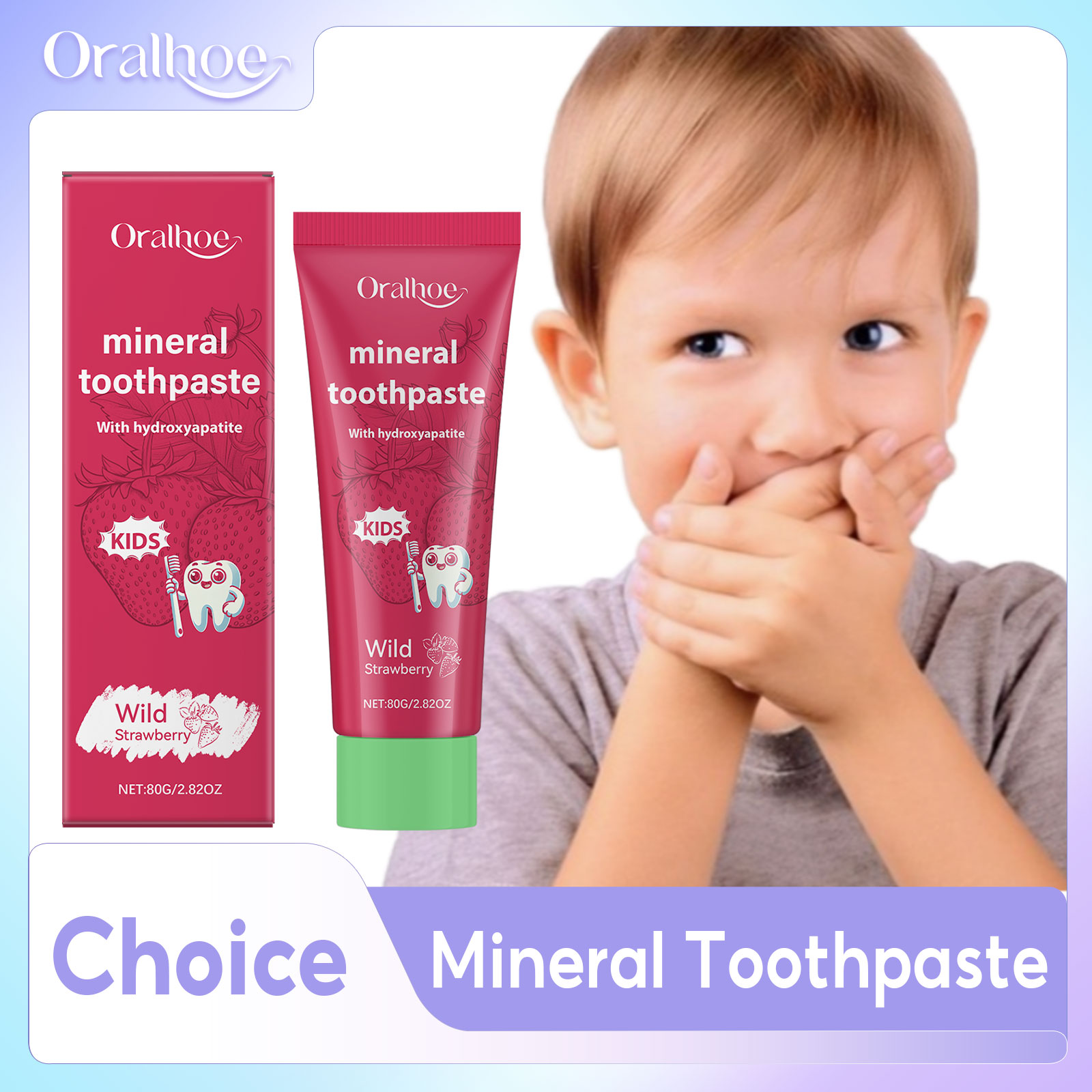 Teeth Whitening Naturally - オーラルホー キッズ歯磨き粉 クリーンティース ホワイトニング ナイトティースプロテクション ストロベリーフレーバー