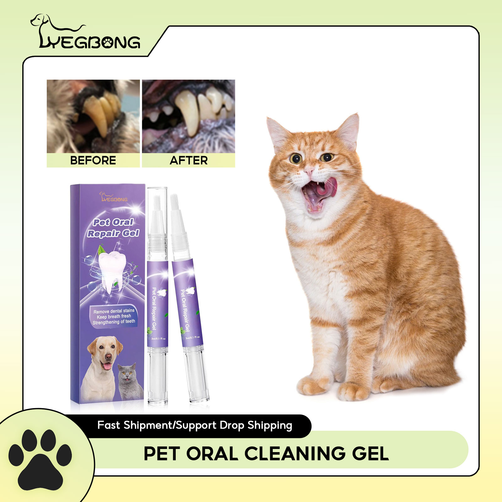 Teeth Whitening Gel - ペット口腔修復ジェル子犬歯石除去消臭剤白くする猫犬歯ステインリムーバーガムケアペットの歯のクリーニングジェル