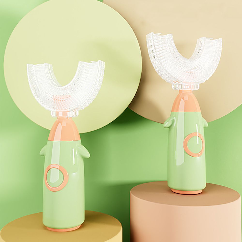 Teeth Whitening Toothbrush - 1-12歳向け口腔ケア用ソフトシリコン製クリーニングツール、歯磨き、歯のホワイトニング、U字型歯ブラシ