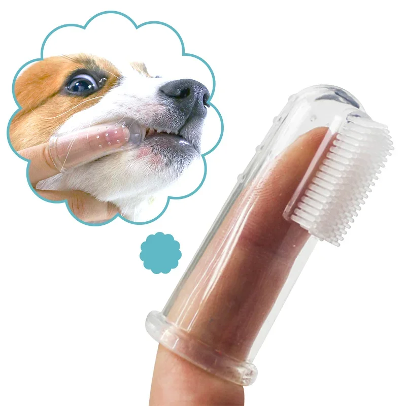 Teeth Whitening Brush - スーパーソフトペット指歯ブラシテディ犬ブラシ口臭歯石歯ケアツール犬猫クリーニングシリカゲルペット用品