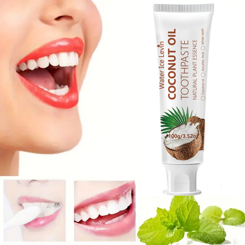 Teeth Whitening Naturally - ココナッツオイル歯磨き粉 100g 天然植物エキス配合 歯を白くする ディープクリーン フレッシュブレス