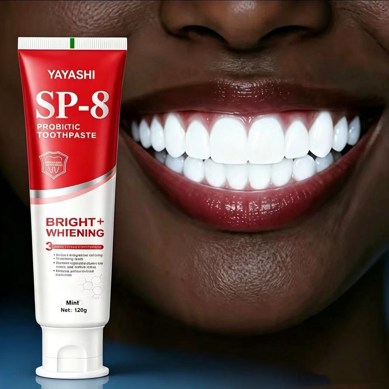 Teeth Whitening Treatment - ヤヤシ SP-8 プロバイオティクス ホワイトニング＆ステイン除去、息の爽やか化、歯の黄ばみ改善 – 120g