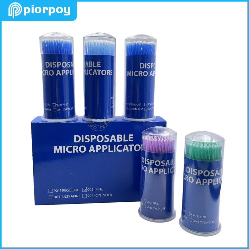 Teeth Whitening Brush - PIORPOY 歯科マイクロブラシ使い捨てマイクロブラシアプリケーター曲げ可能なロングシャンク歯科口腔歯ホワイトニング延長ツール
