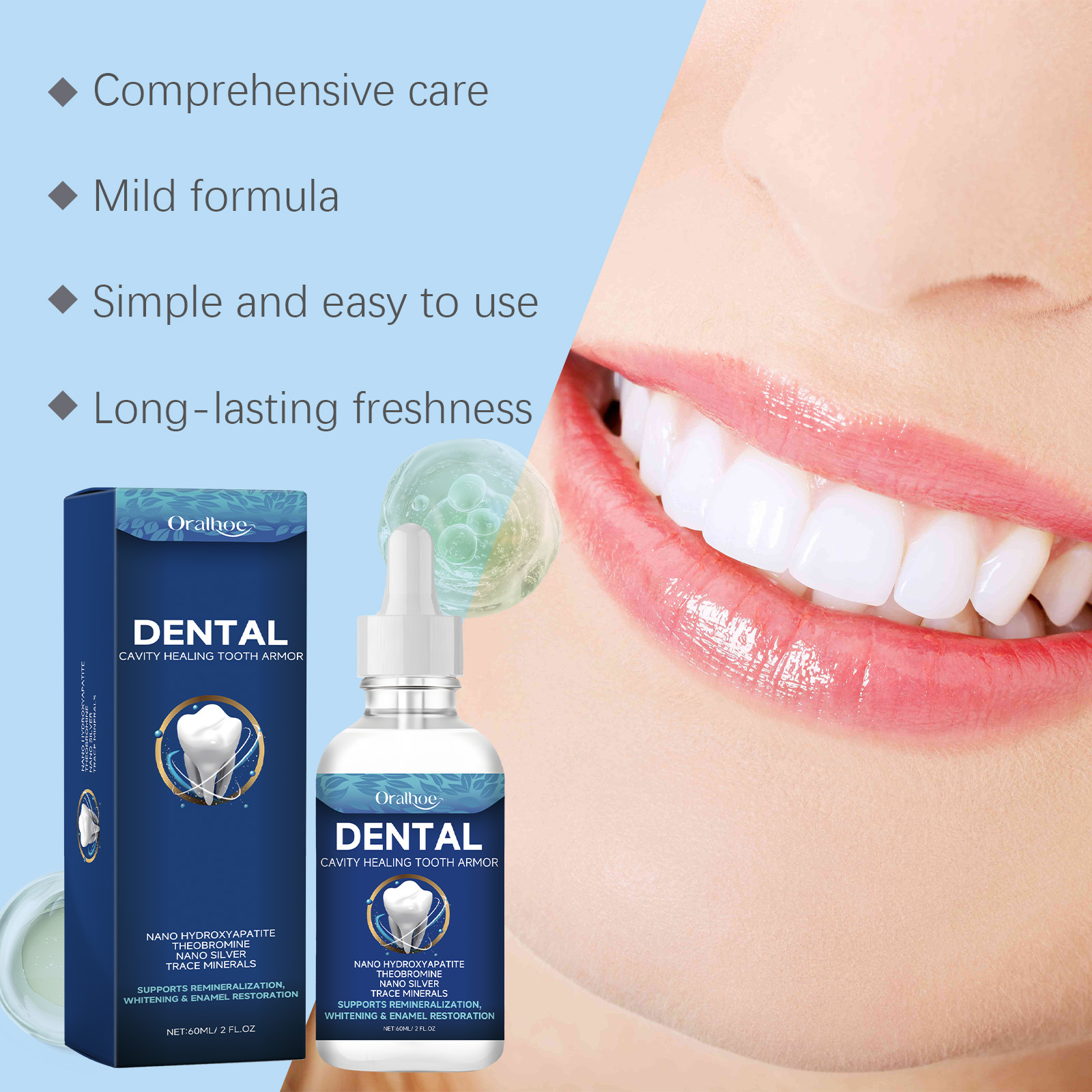オーラルホー歯のホワイトニング美容液、歯垢、歯石除去、コーヒ - Teeth Whitening Naturally のレビューと価格