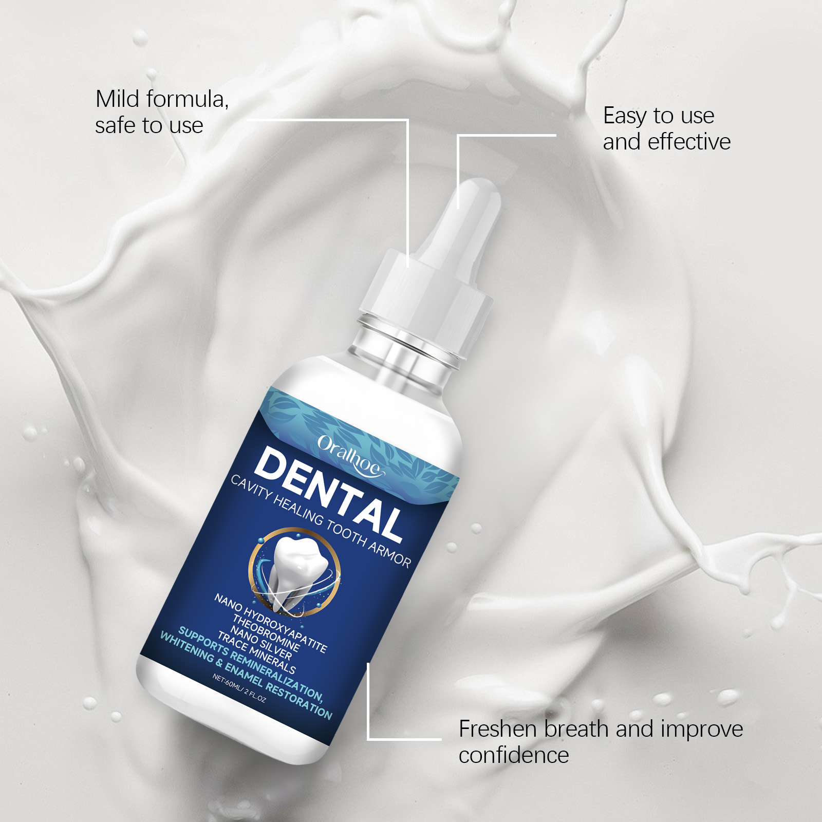 オーラルホー歯のホワイトニング美容液、歯垢、歯石除去、コーヒ - Teeth Whitening Naturally のレビューと価格
