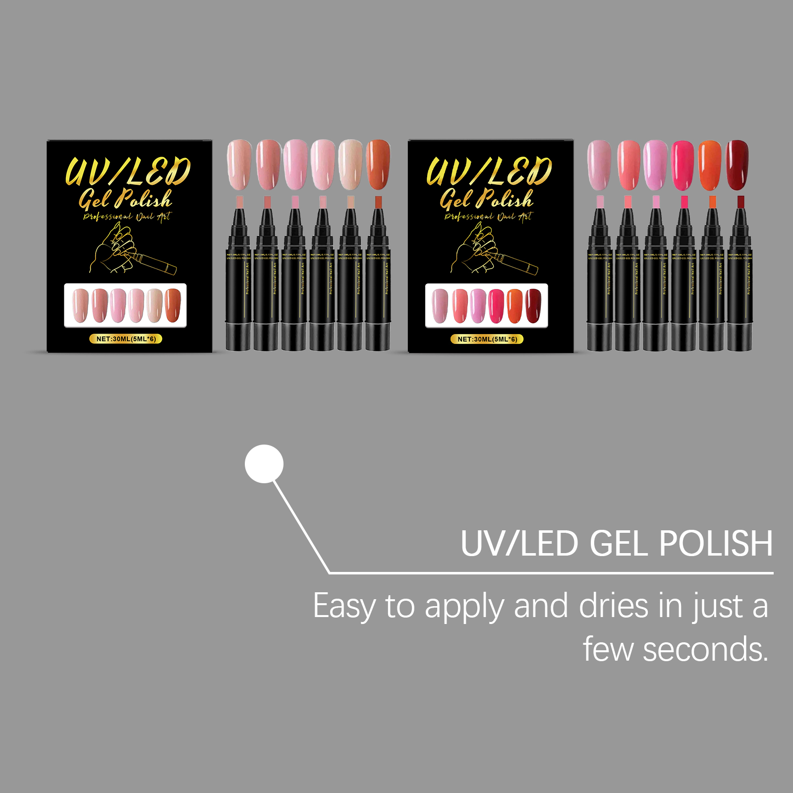 6色ジェルネイルペンセット DIYホームマニキュアキット 簡 - Uv Whitening Kit のレビューと価格