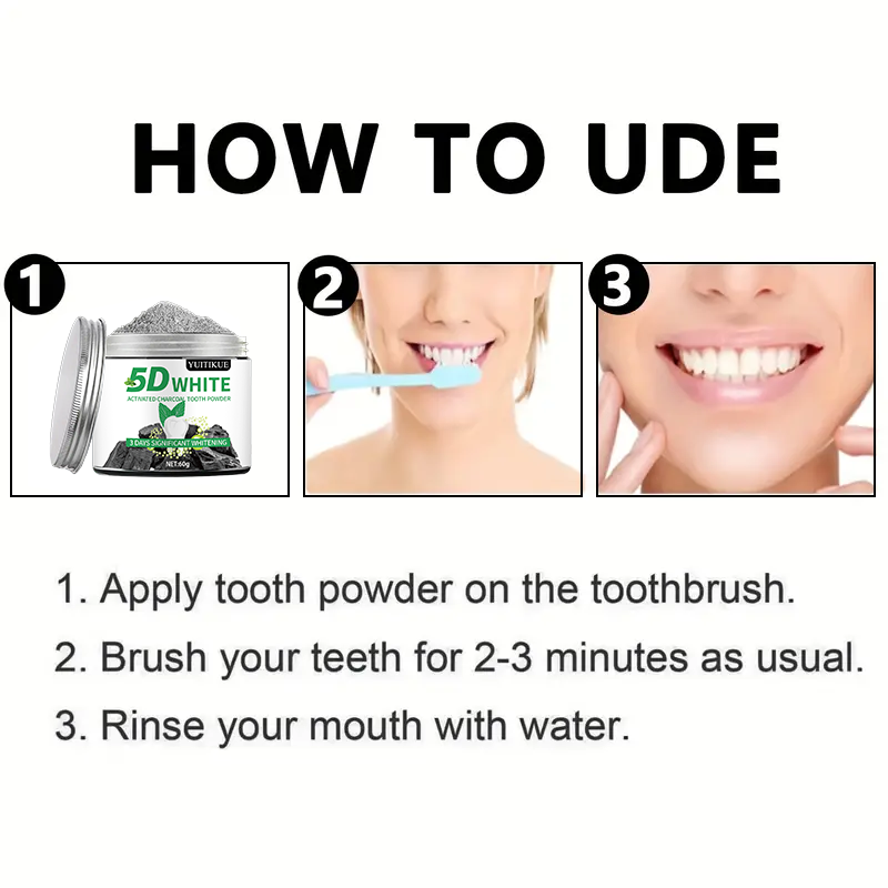 YUlTlKUE 5D ホワイト活性炭歯磨き粉 天然歯のホワ - Teeth Whitening Naturally のレビューと価格