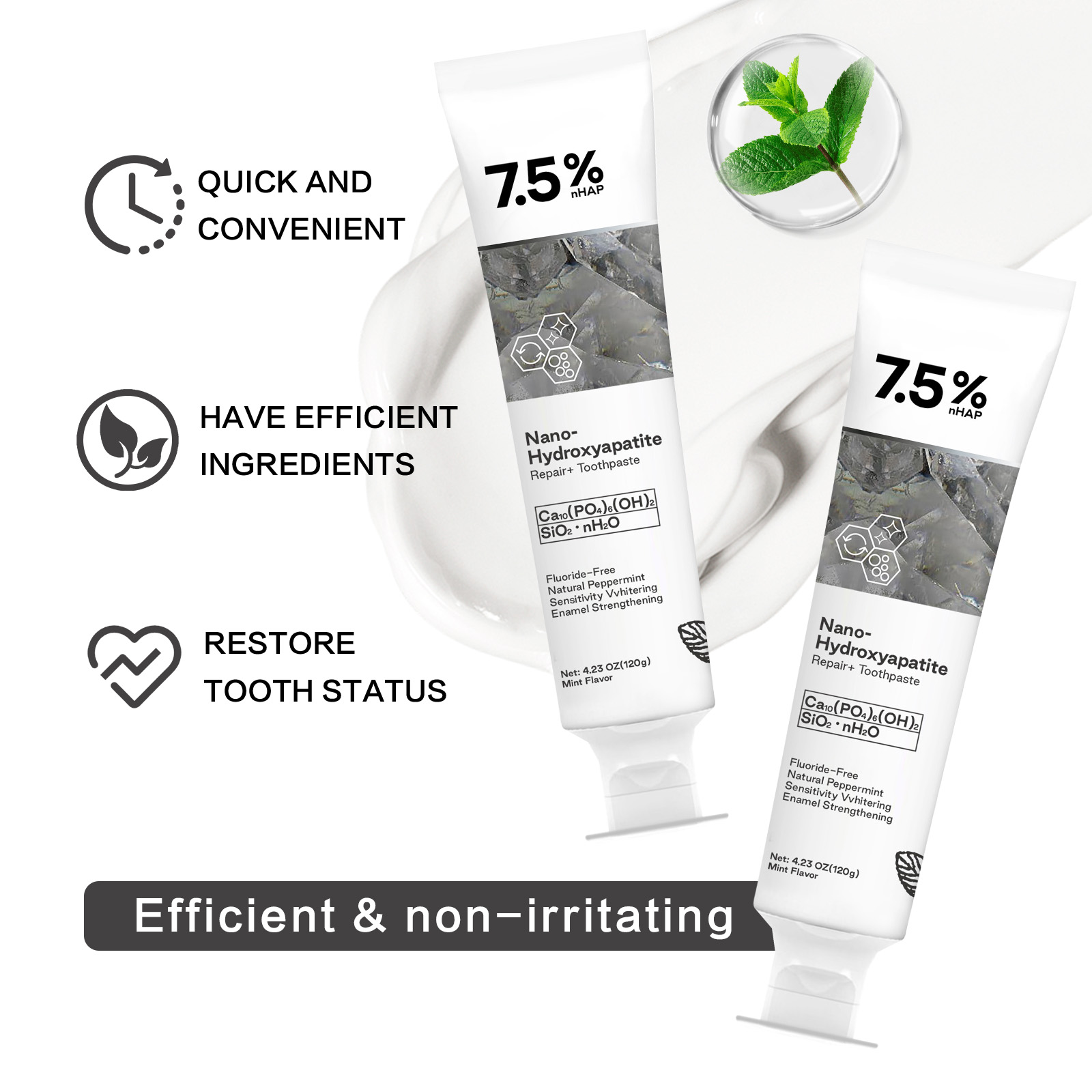 ナノハイドロキシアパタイト歯磨き粉、コーヒー・紅茶の染み抜き - Remineralizing Toothpaste のレビューと価格