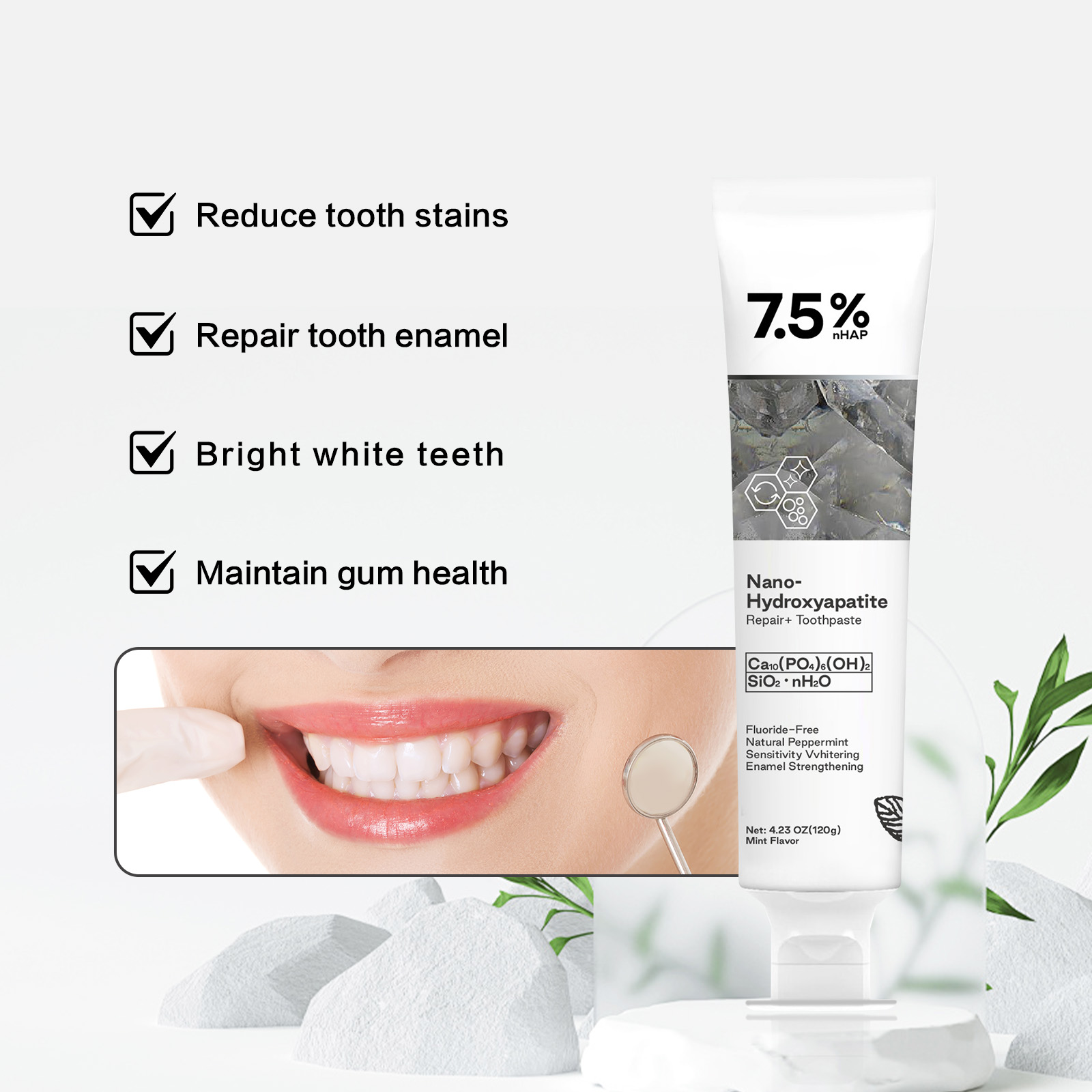 ナノハイドロキシアパタイト歯磨き粉、コーヒー・紅茶の染み抜き - Remineralizing Toothpaste のレビューと価格
