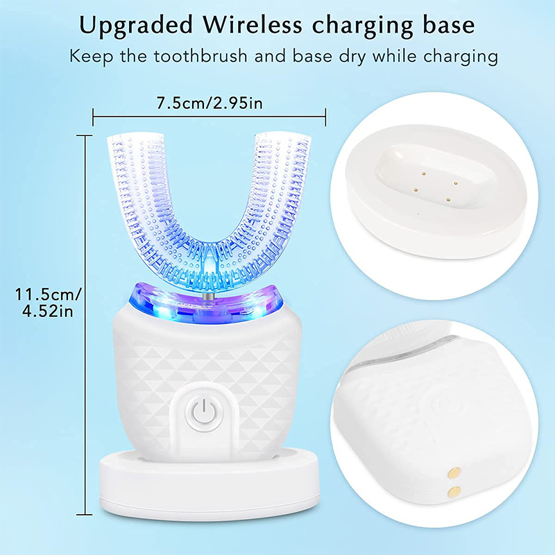 U字型自動電動歯ブラシ、歯科衛生メーカー、360度 - Teeth Whitening Toothbrush のレビューと価格