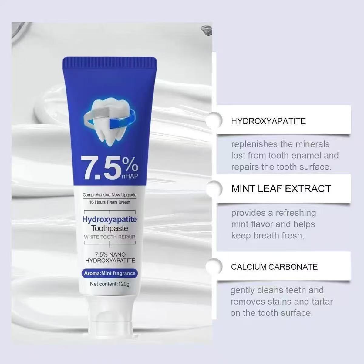 7.5%ナノハイドロキシアパタイト歯磨き粉、コーヒー・紅茶の - Remineralizing Toothpaste のレビューと価格