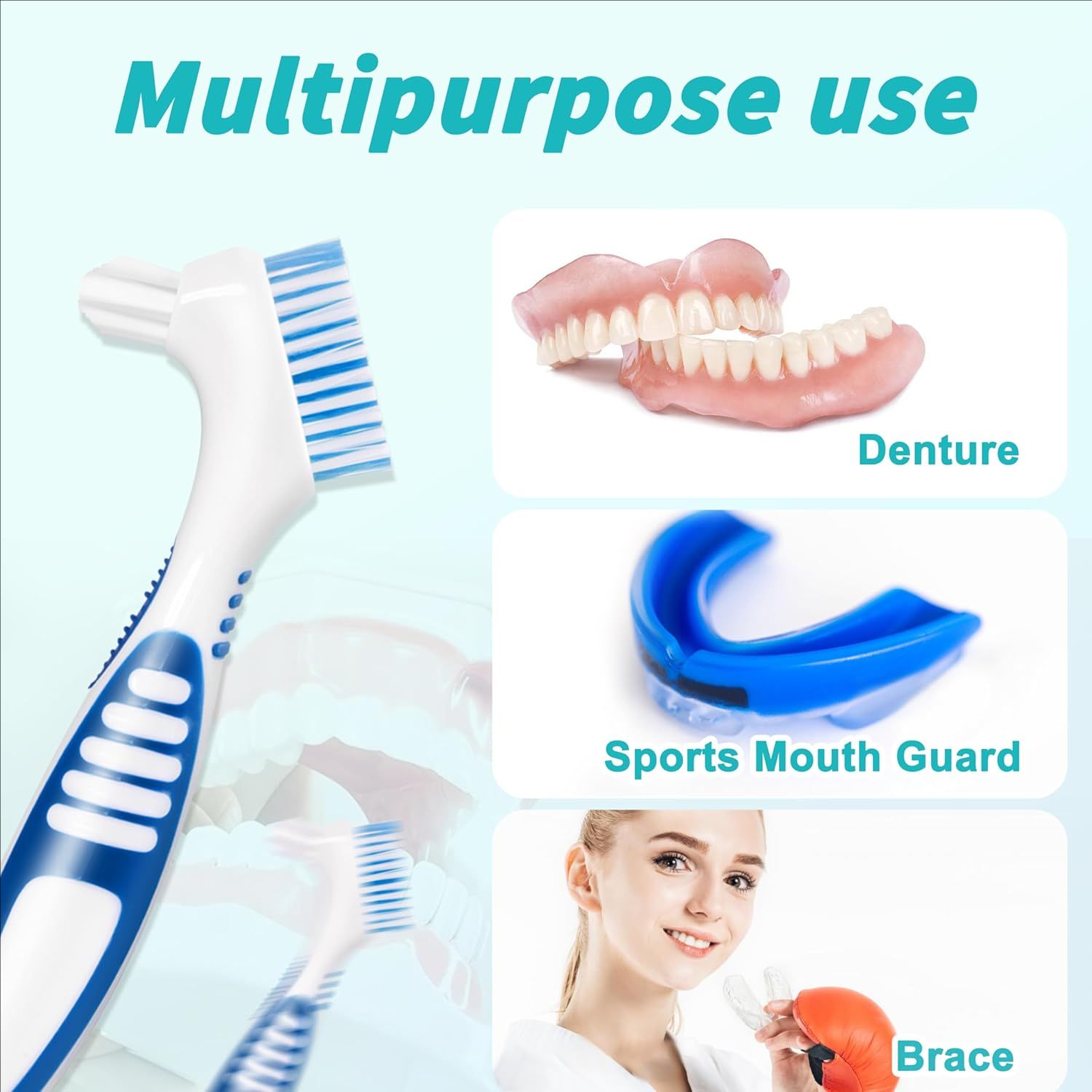 4/24本入り義歯ブラシセット、両面義歯洗浄用歯ブラシ、柔ら - Teeth Whitening Brush のレビューと価格