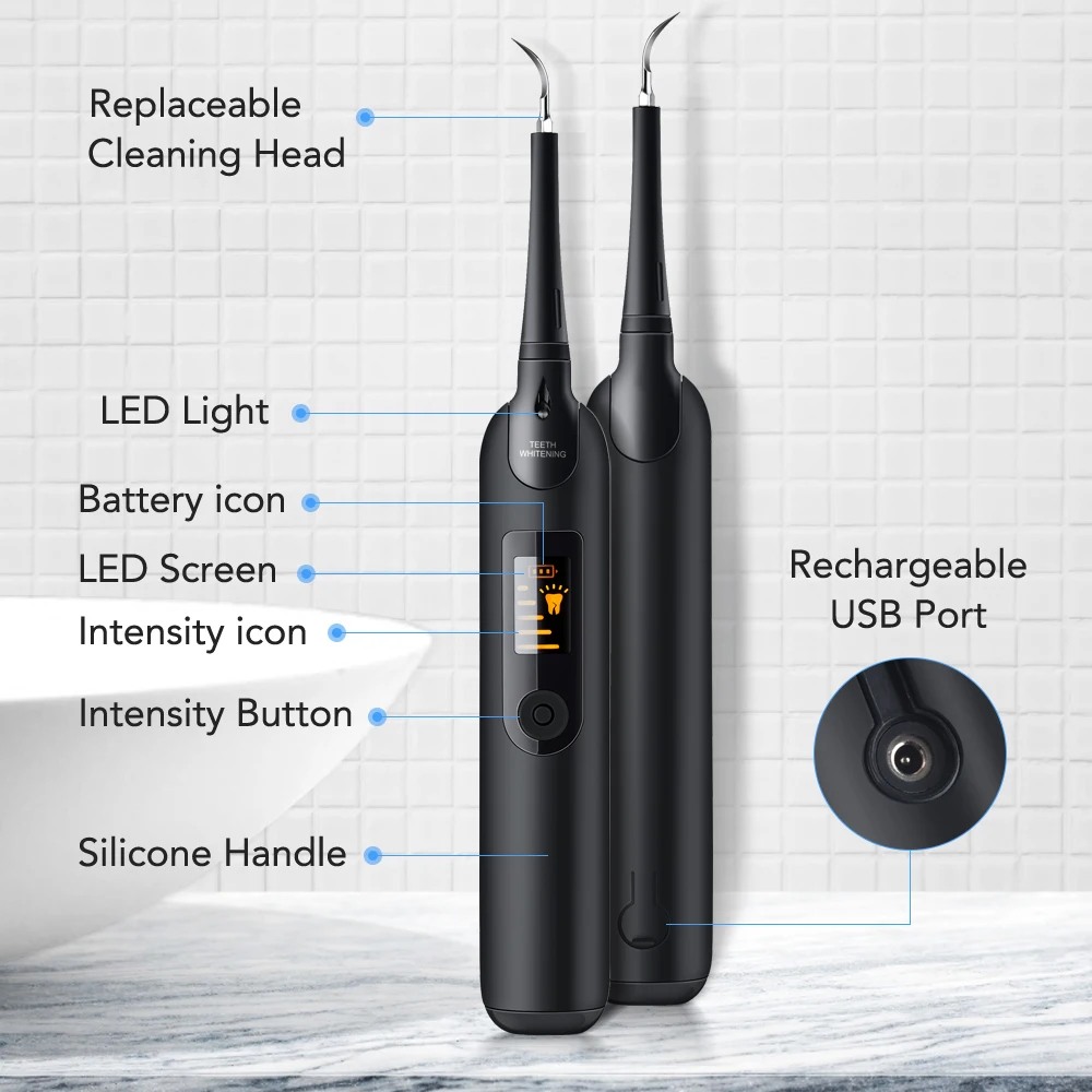 電動歯科スケーラー歯ブラシセット液晶画面 LED ライト歯科 - Teeth Whitening Toothbrush のレビューと価格