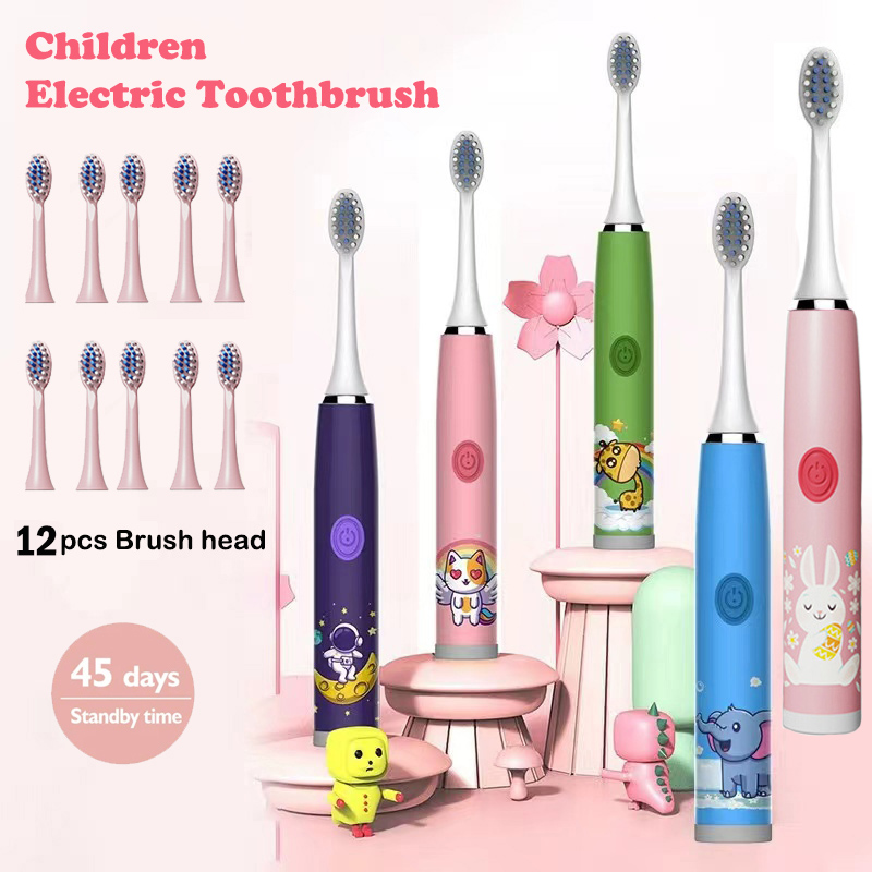 子供ソニック電動歯ブラシカラフルな漫画子供のための充電式ソフ - Teeth Whitening Toothbrush のレビューと価格