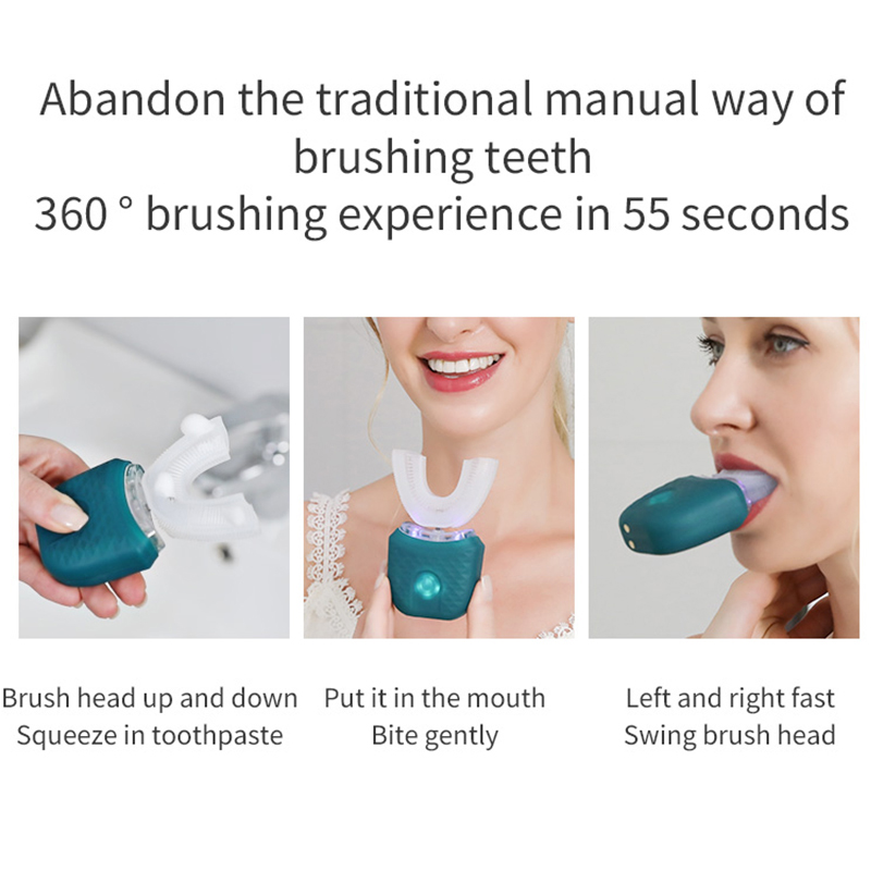ポータブルU字型電動歯ブラシ、超音波360度洗浄、シリコンホ - Teeth Whitening Toothbrush のレビューと価格